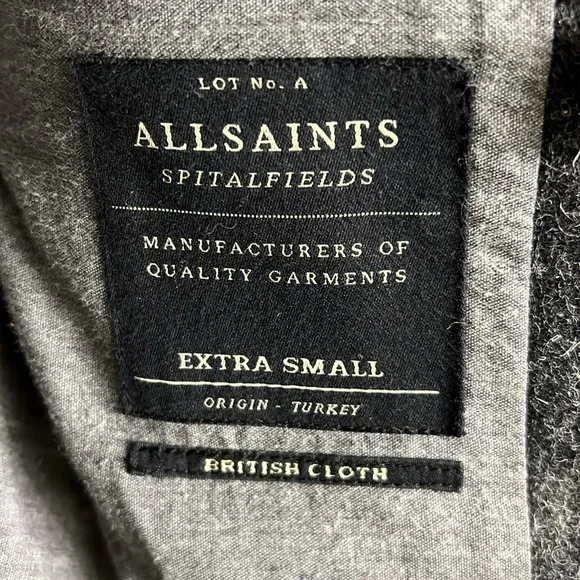 AllSaints “Sailor” Pea Coat with Toggle Closures - Picture 2 of 4